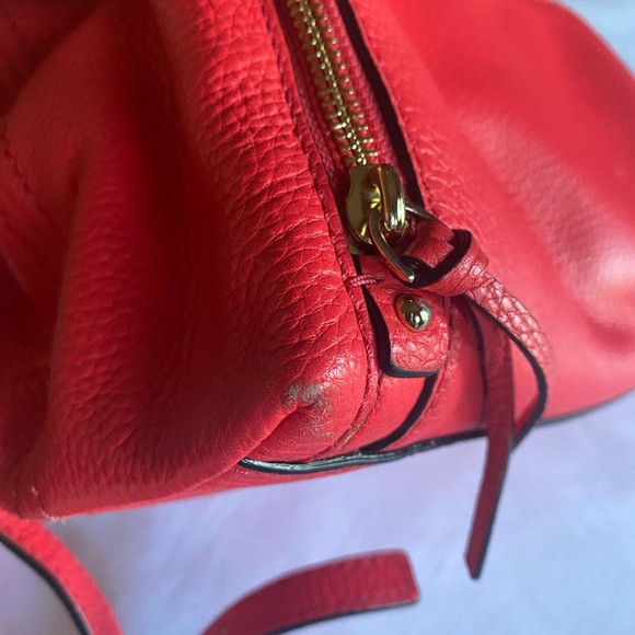 Kate Spade New York Cobble Hill Charley Crab Red Leather Zip Backpack